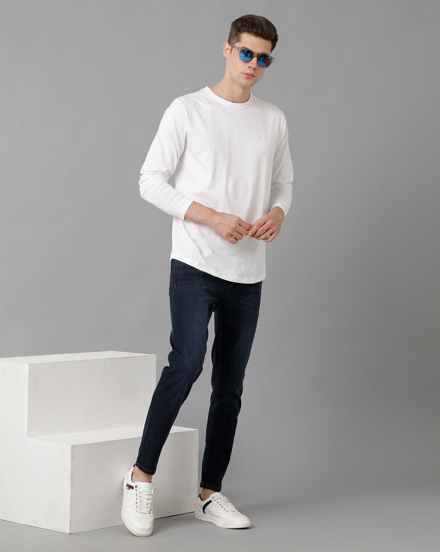 Men Solid Regular Fit Casual T-Shirt