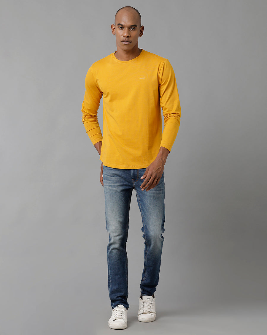 Men Solid Regular Fit Casual T-Shirt