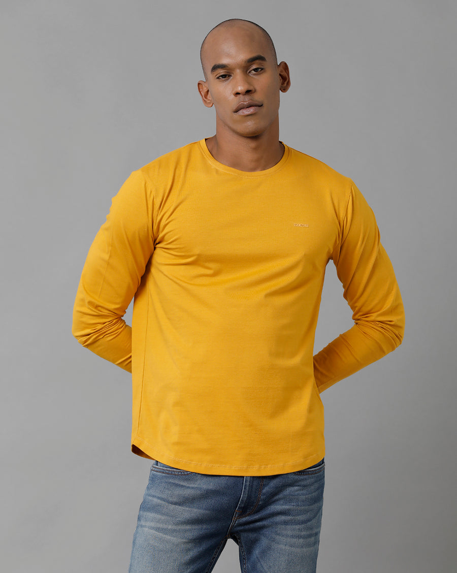 Men Solid Regular Fit Casual T-Shirt