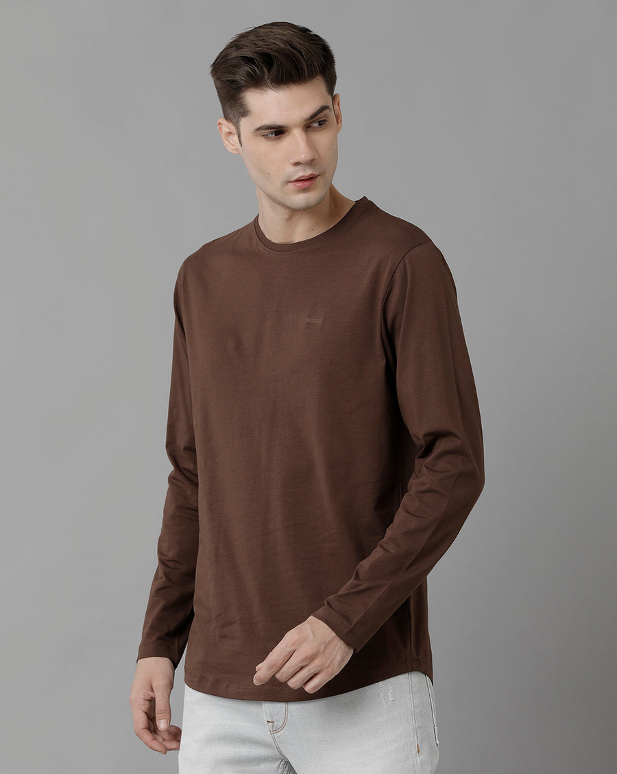 Men Solid Regular Fit Casual T-Shirt