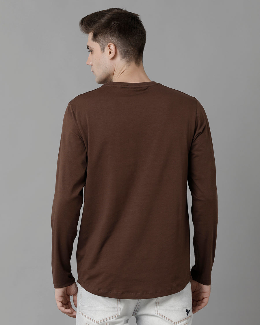 Men Solid Regular Fit Casual T-Shirt