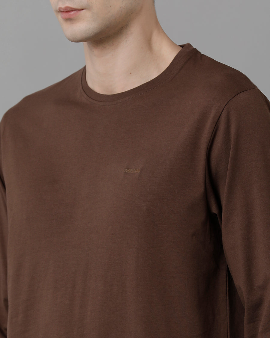 Men Solid Regular Fit Casual T-Shirt