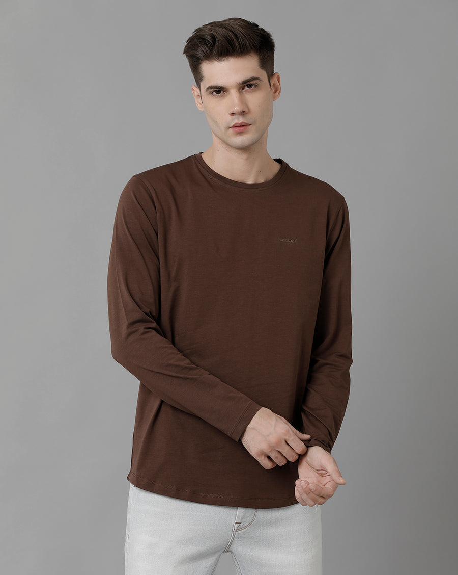 Men Solid Regular Fit Casual T-Shirt