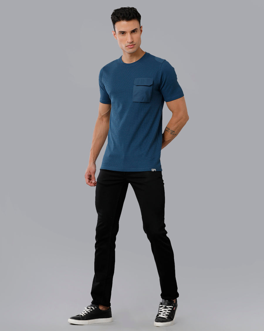 Men Waffle Regular Fit Casual T-Shirt