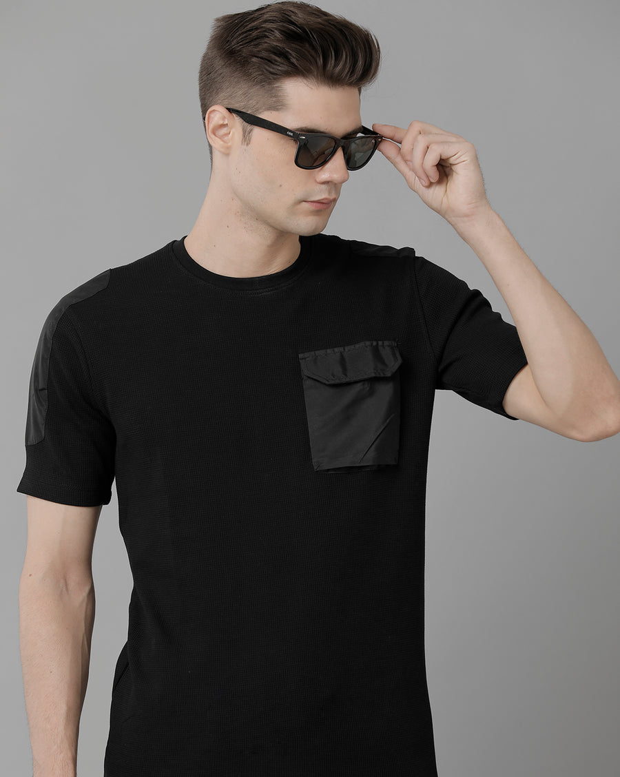 Men Waffle Regular Fit Casual T-Shirt