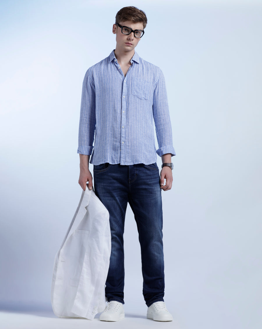 ULTRAMARINE BLUE STRAIGHT FIT JEANS