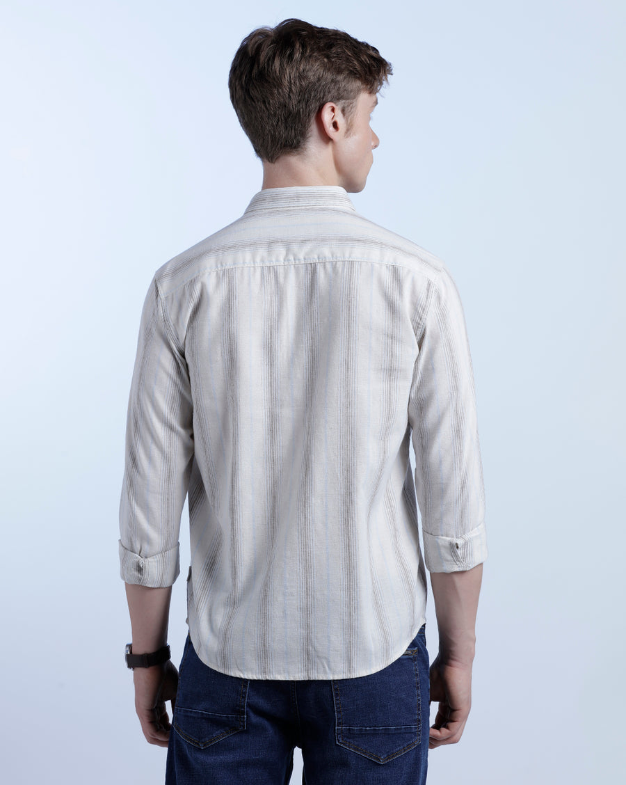 WHITE MUSTARD REGULAR FIT SHIRT