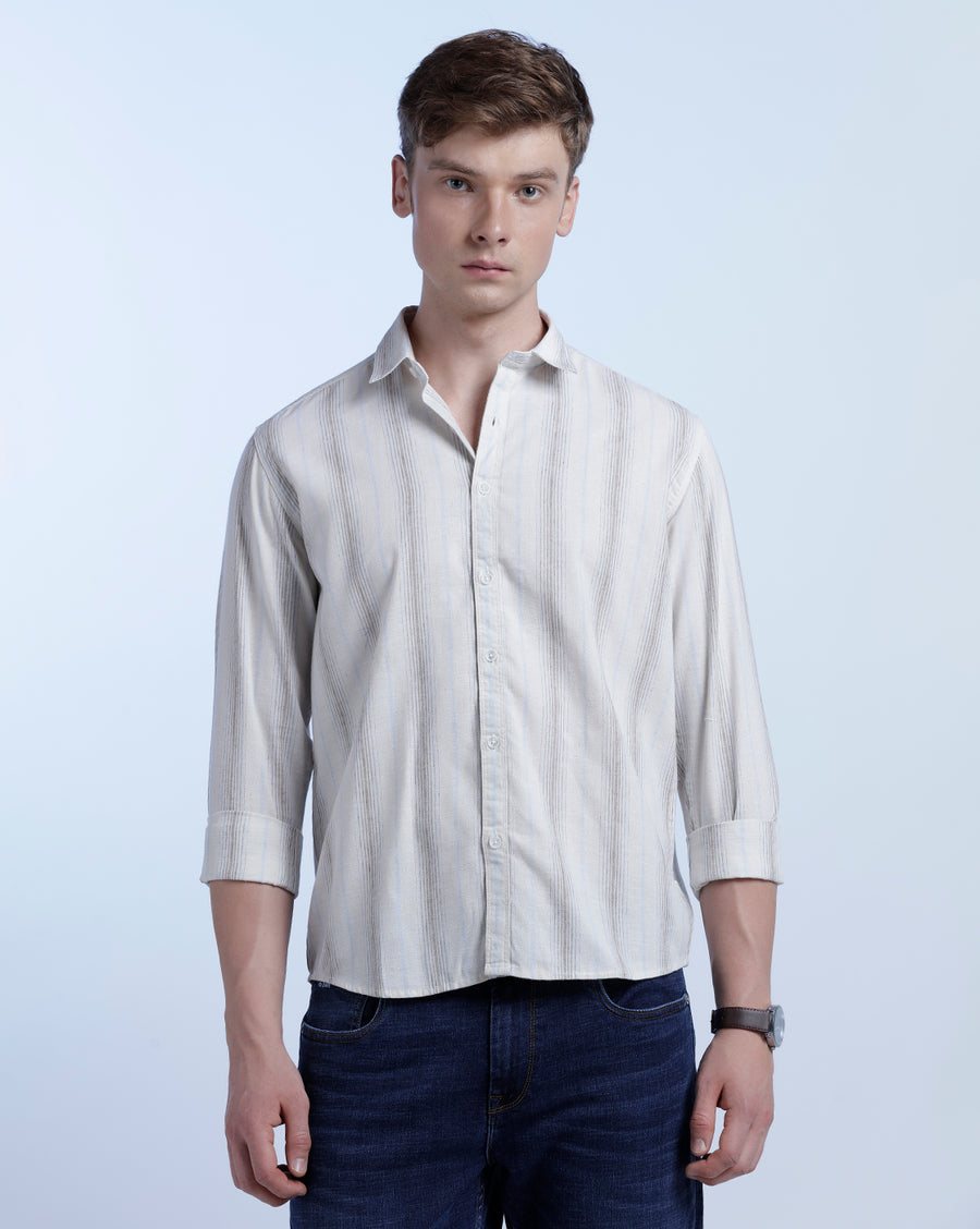 WHITE MUSTARD REGULAR FIT SHIRT