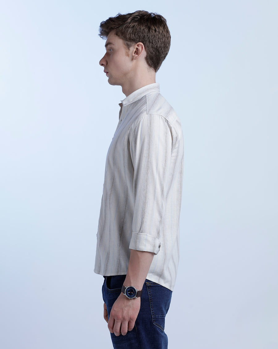 WHITE MUSTARD REGULAR FIT SHIRT