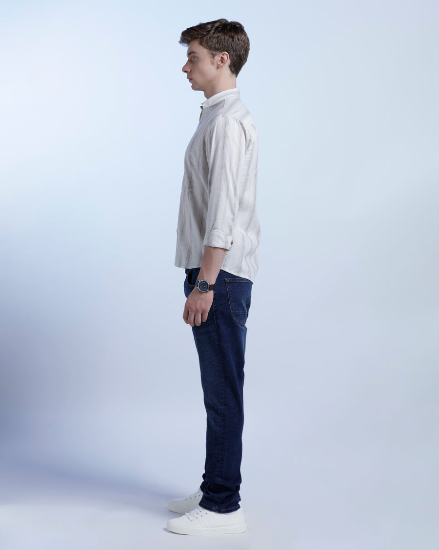 WHITE MUSTARD REGULAR FIT SHIRT