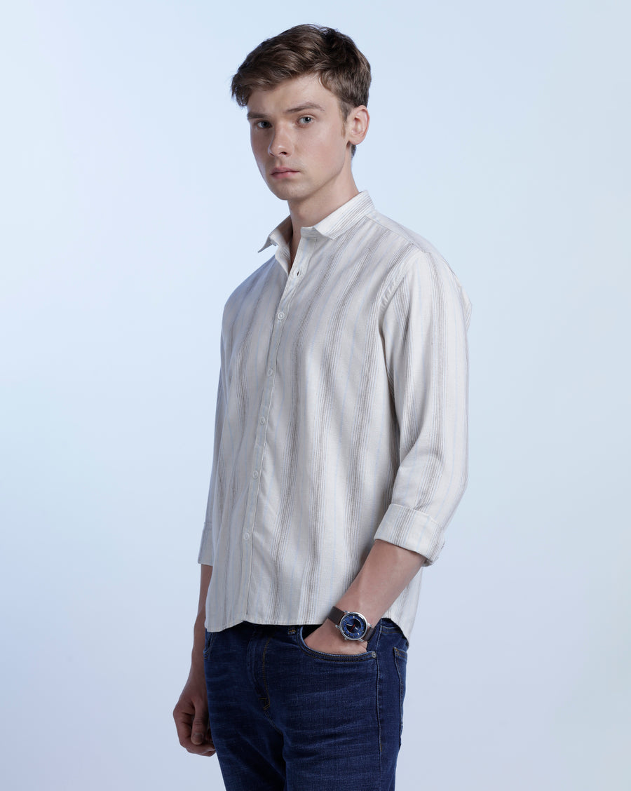 WHITE MUSTARD REGULAR FIT SHIRT