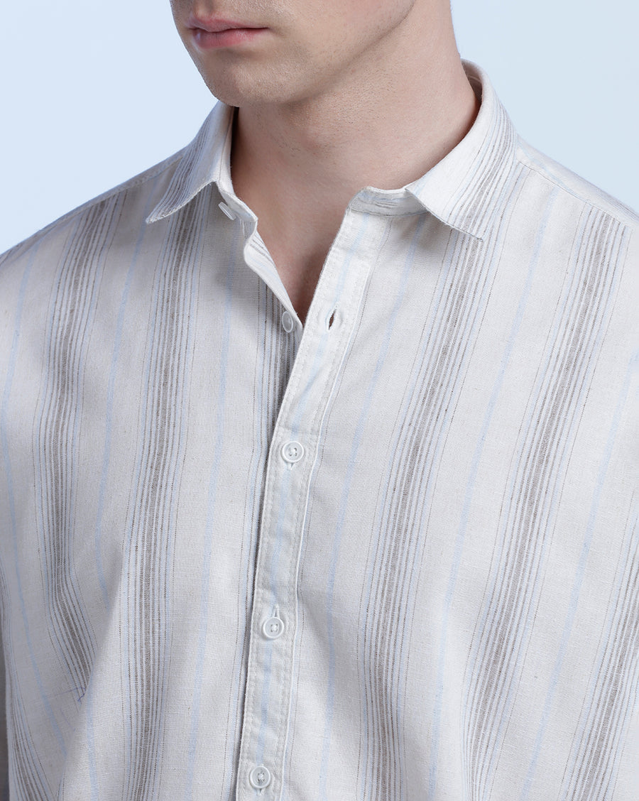 WHITE MUSTARD REGULAR FIT SHIRT