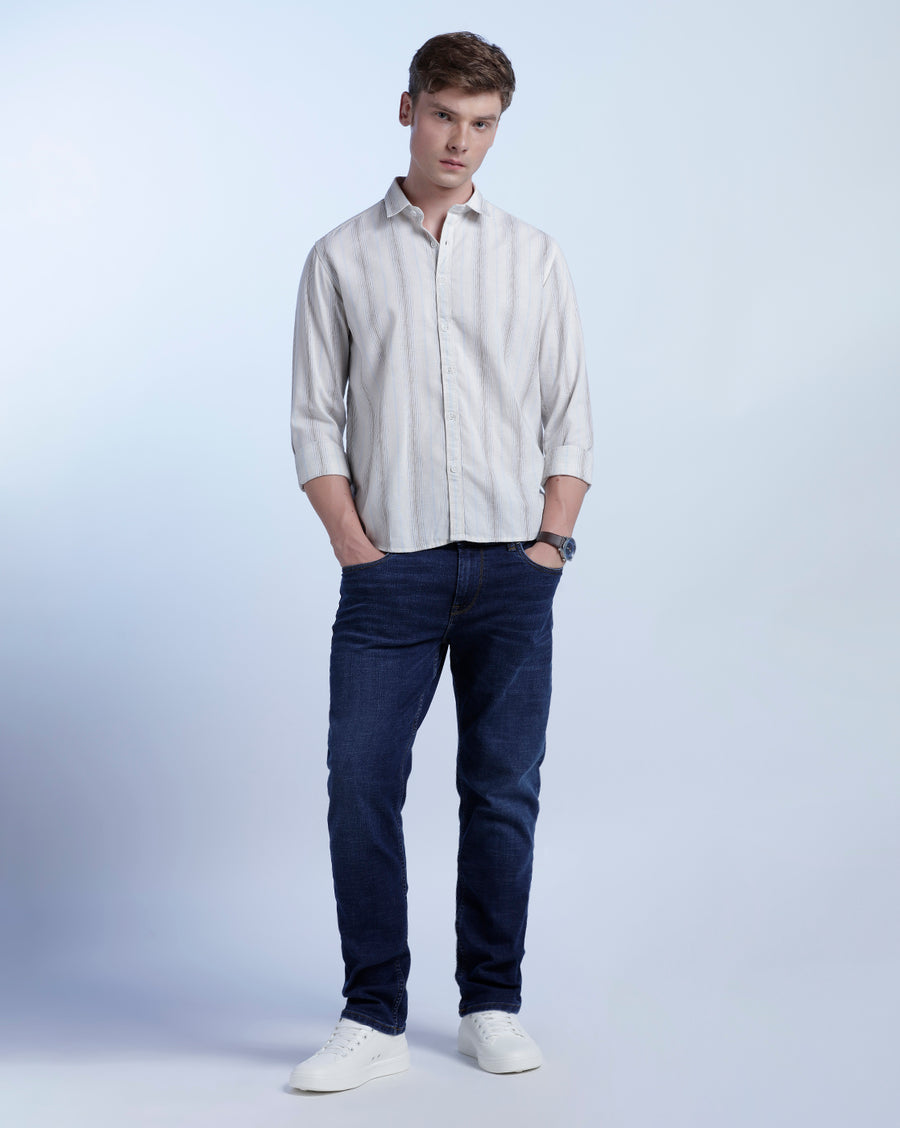 WHITE MUSTARD REGULAR FIT SHIRT