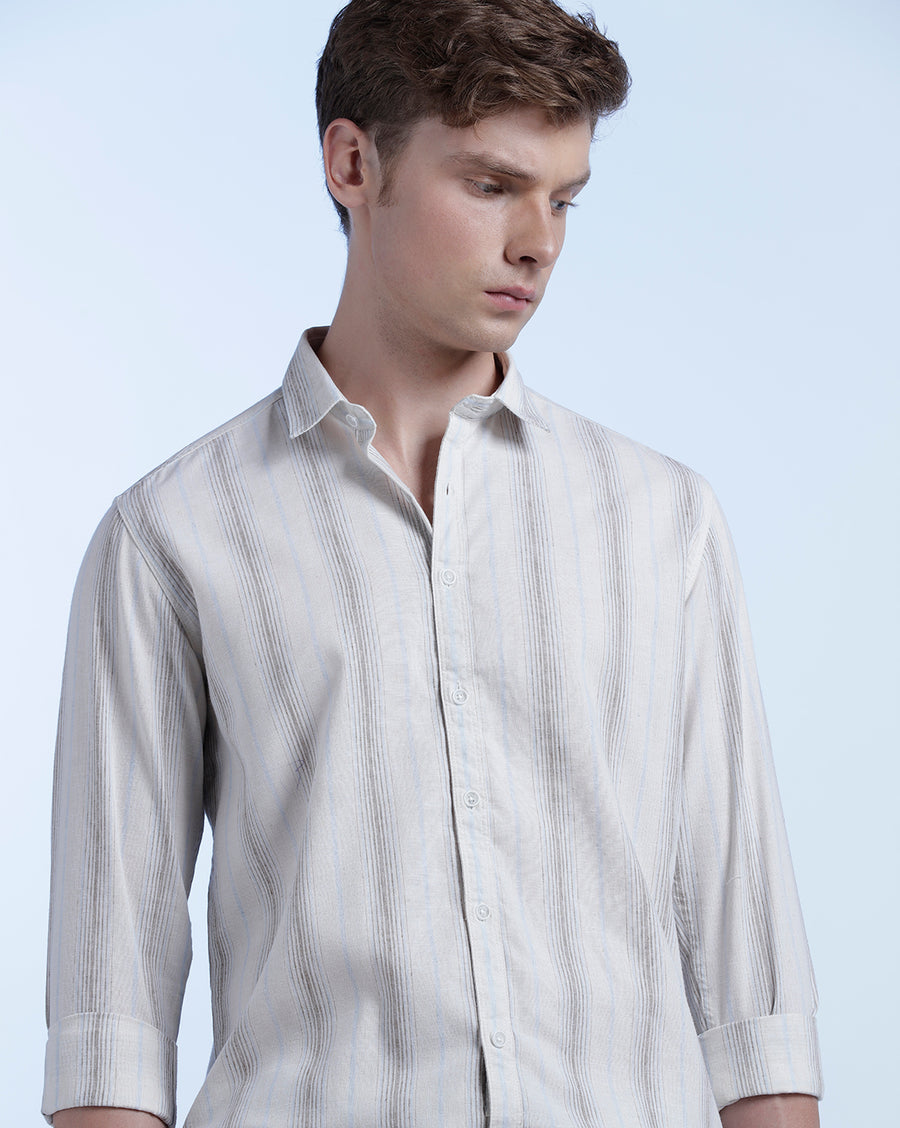 WHITE MUSTARD REGULAR FIT SHIRT