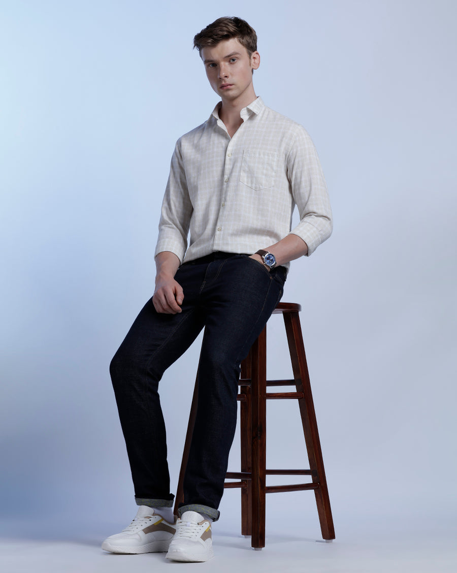 INDIGO STRAIGHT FIT JEANS