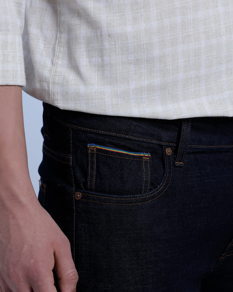 INDIGO STRAIGHT FIT JEANS