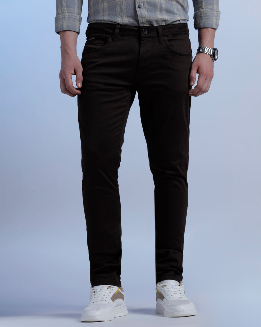 Dk Brown Track Skinny Jeans