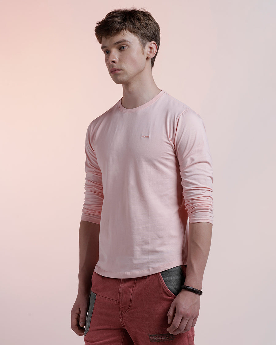 Men Solid Regular Fit Casual T-Shirt