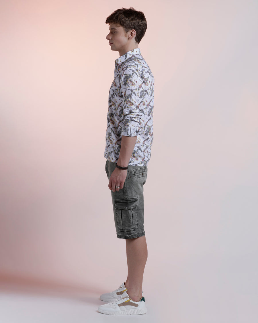 Faded Rose Aop Boxy Fit Shirt