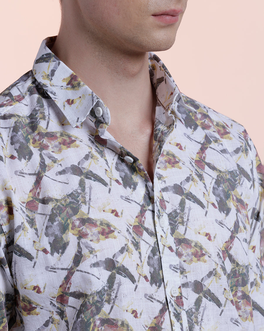 Faded Rose Aop Boxy Fit Shirt