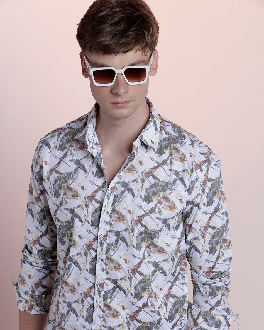 Faded Rose Aop Boxy Fit Shirt