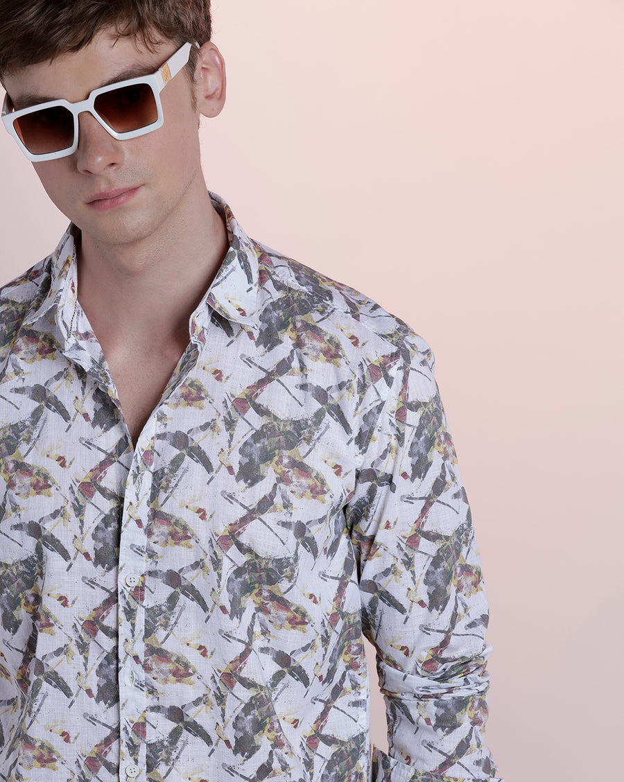 Faded Rose Aop Boxy Fit Shirt