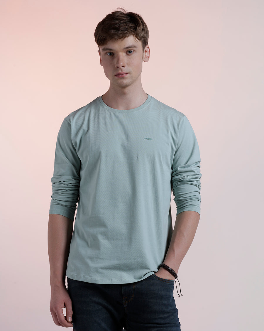 Men Solid Regular Fit Casual T-Shirt