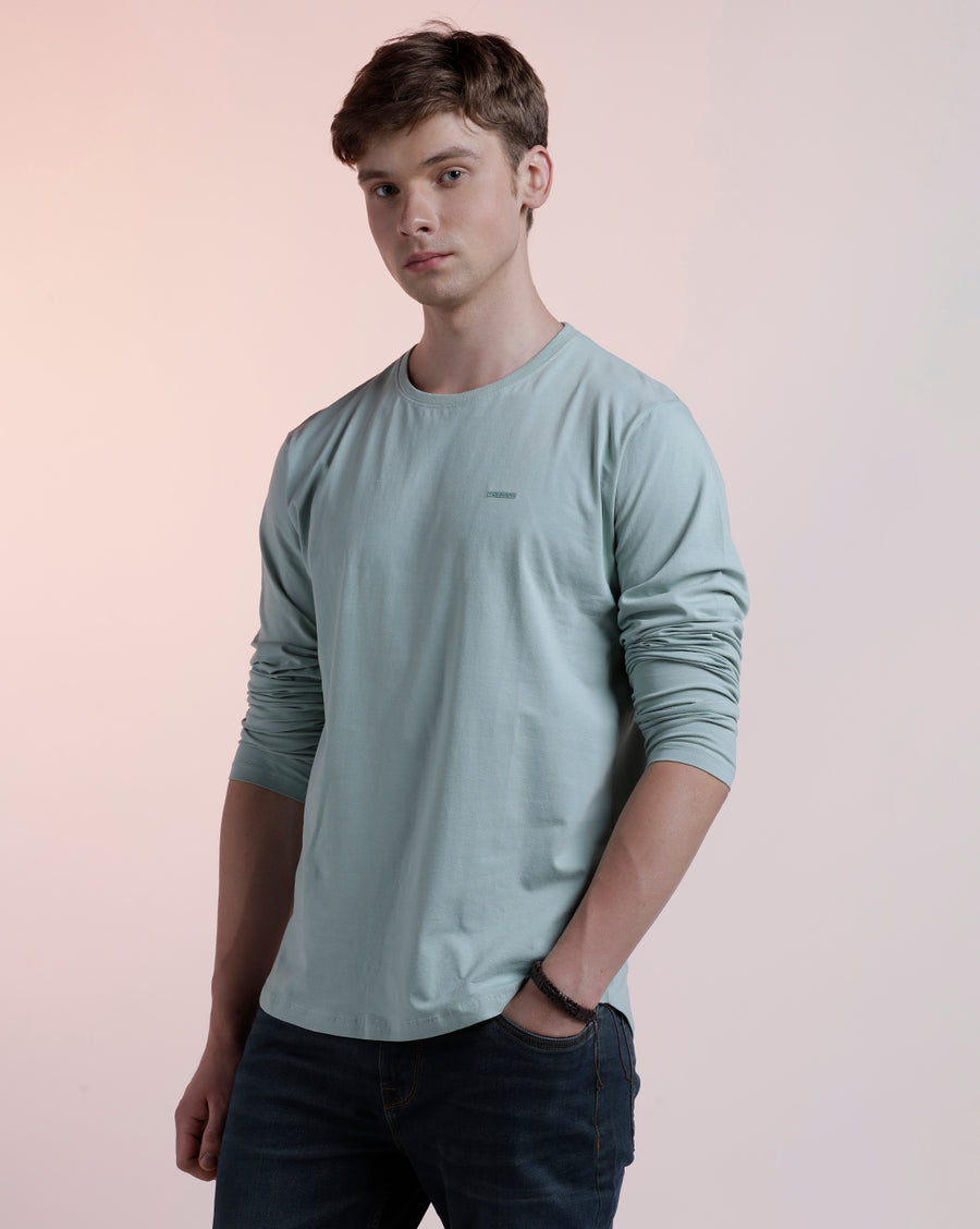 Men Solid Regular Fit Casual T-Shirt
