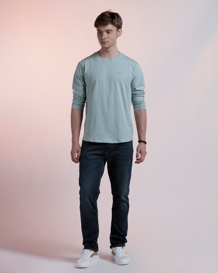 Men Solid Regular Fit Casual T-Shirt