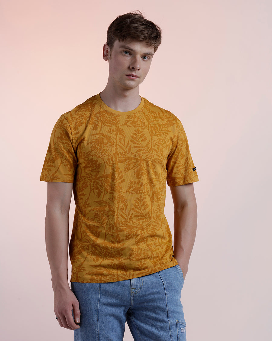 Men Printed Regular Fit Casual T-Shirt