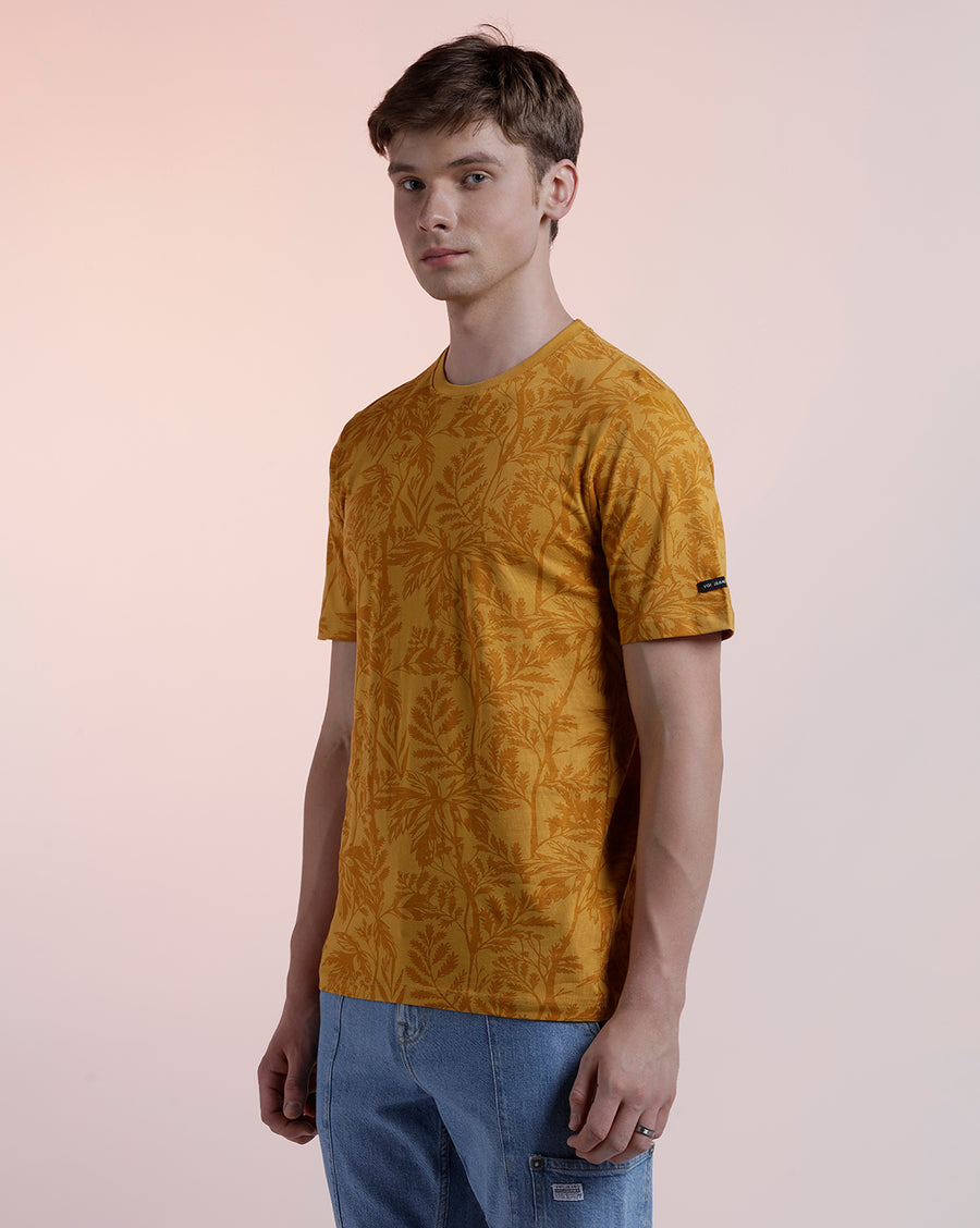 Men Printed Regular Fit Casual T-Shirt