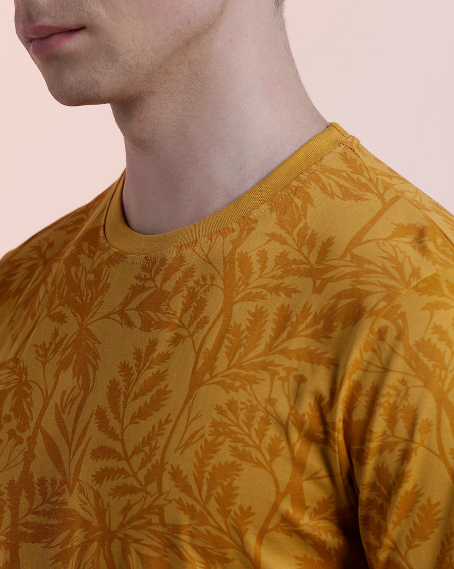 Men Printed Regular Fit Casual T-Shirt