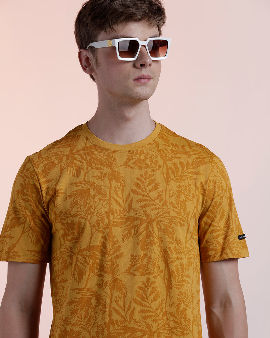 Men Printed Regular Fit Casual T-Shirt