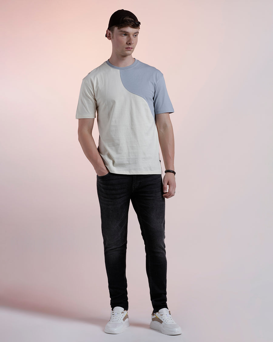 Quarry/Pearl Boxy Fit T-Shirt