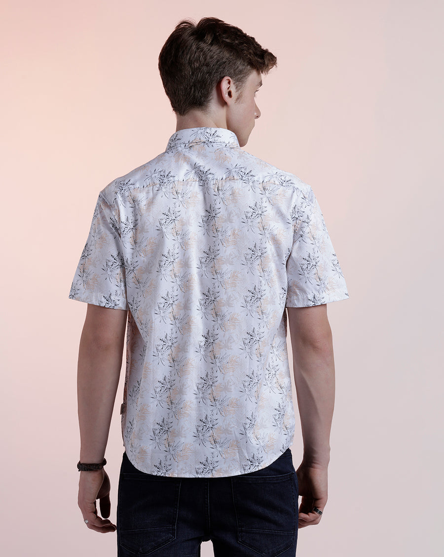 White/Mustard Boxy Fit Shirt