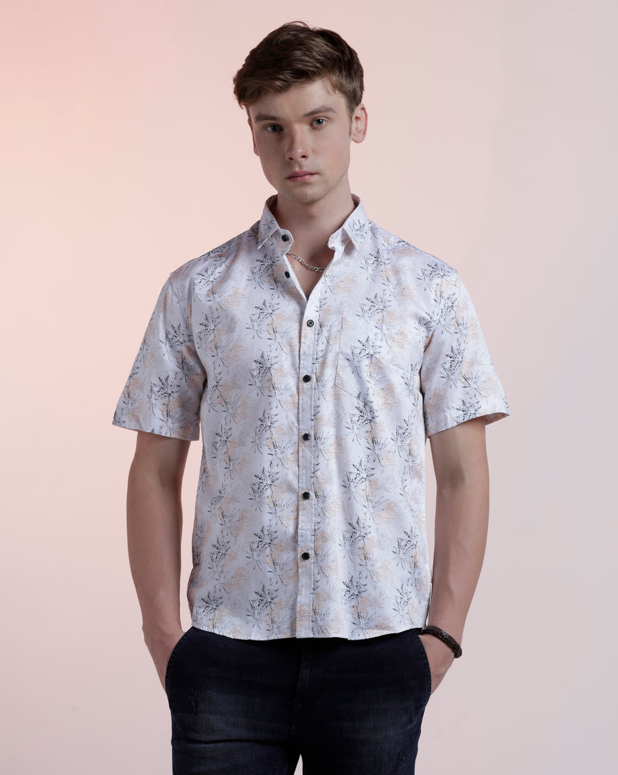 White/Mustard Boxy Fit Shirt