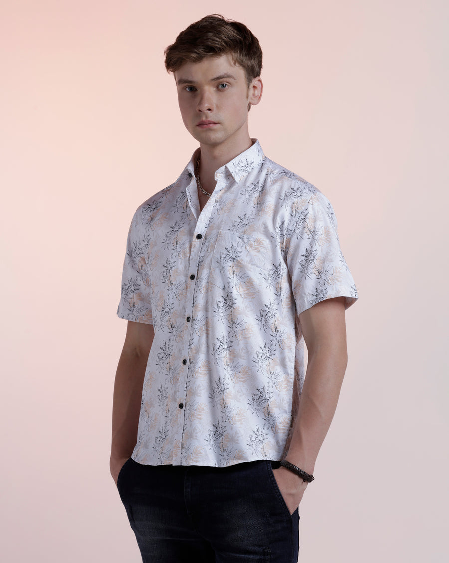 White/Mustard Boxy Fit Shirt