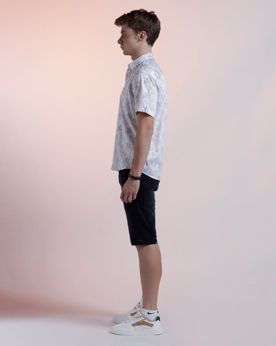 White/Mustard Boxy Fit Shirt