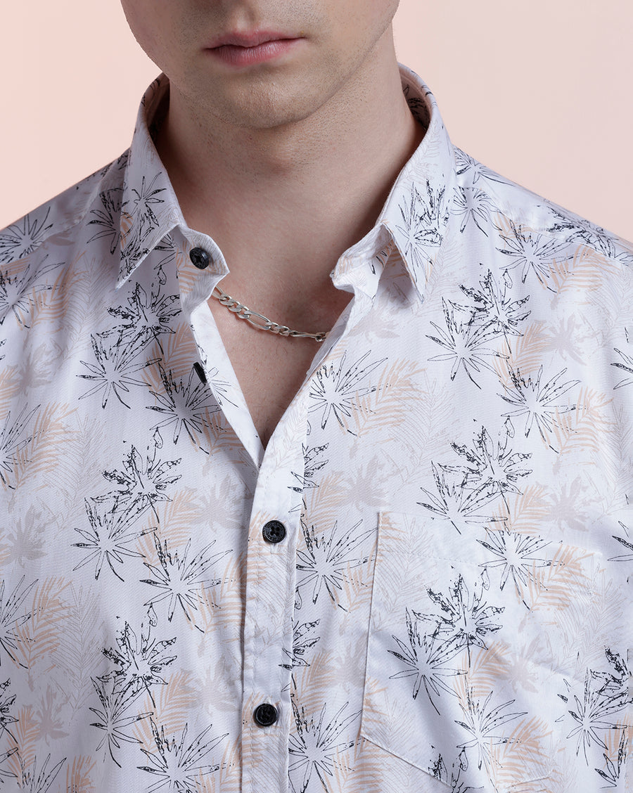 White/Mustard Boxy Fit Shirt