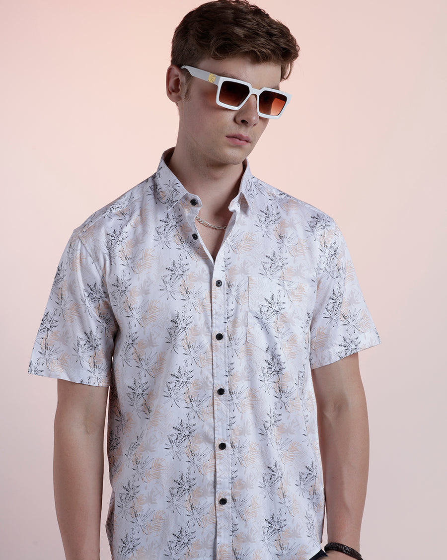 White/Mustard Boxy Fit Shirt