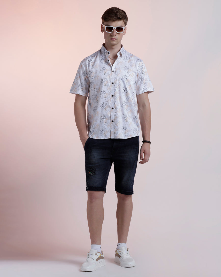 White/Mustard Boxy Fit Shirt