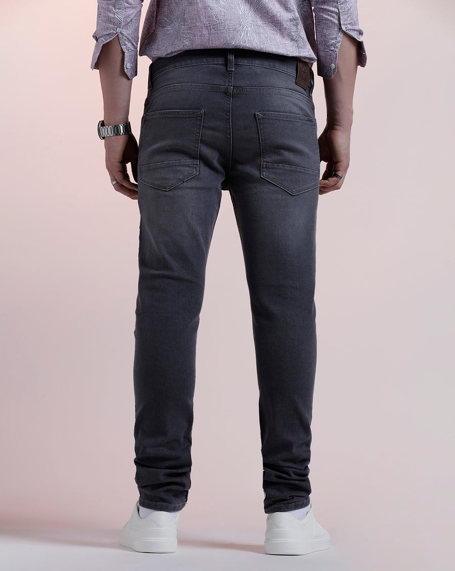 GREY TRACK SKINNY FIT JEANS