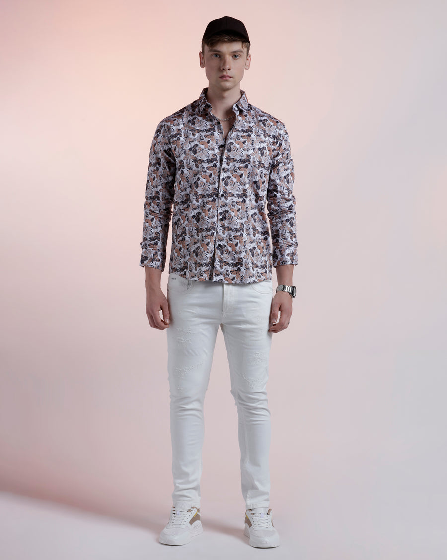 WHITE TRACK SKINNY FIT JEANS
