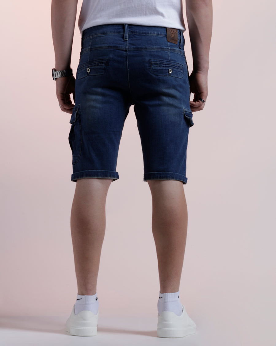 INDIGO REGULAR FIT DENIM SHORT