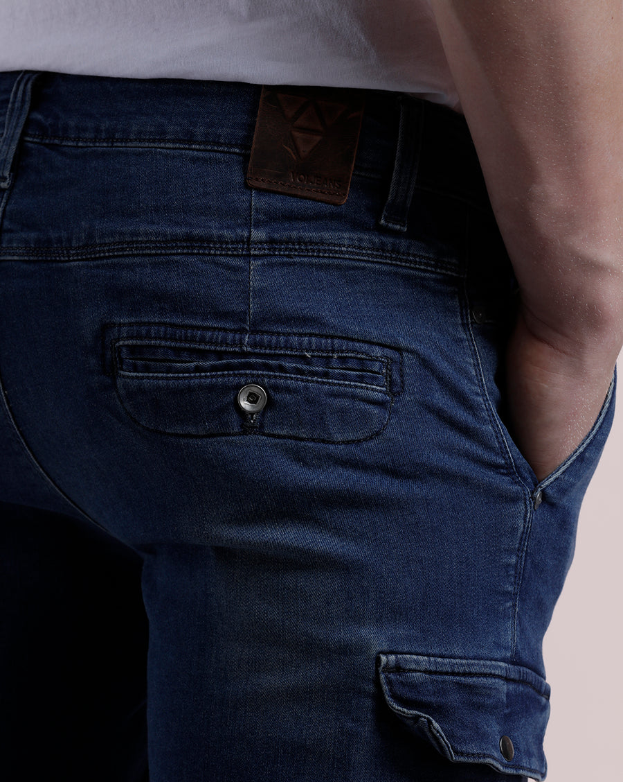 INDIGO REGULAR FIT DENIM SHORT