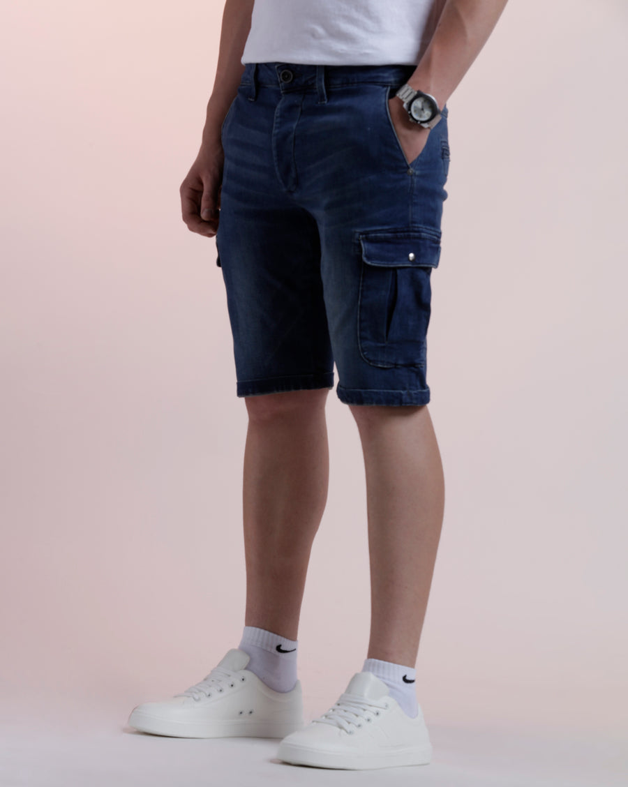 INDIGO REGULAR FIT DENIM SHORT