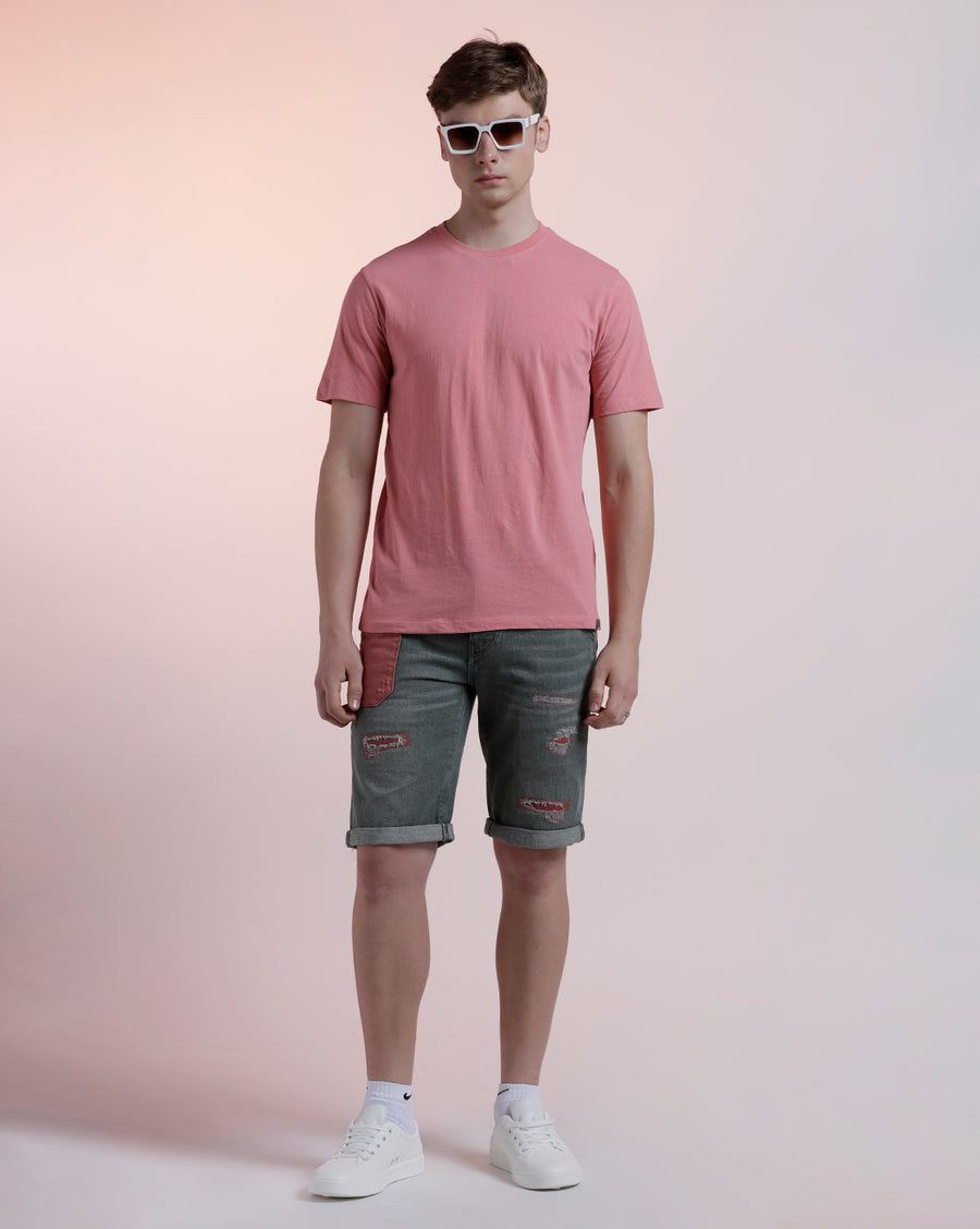 Olive Regular Fit Denim Short