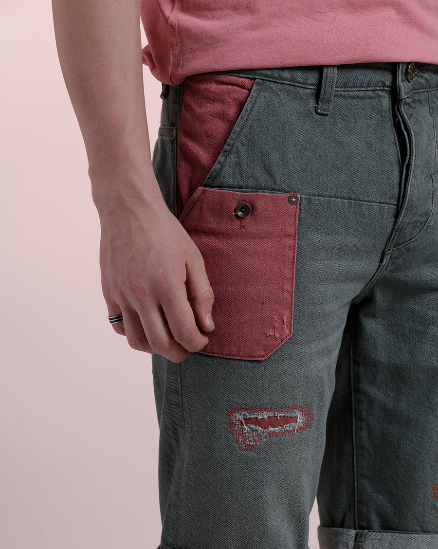 Olive Regular Fit Denim Short
