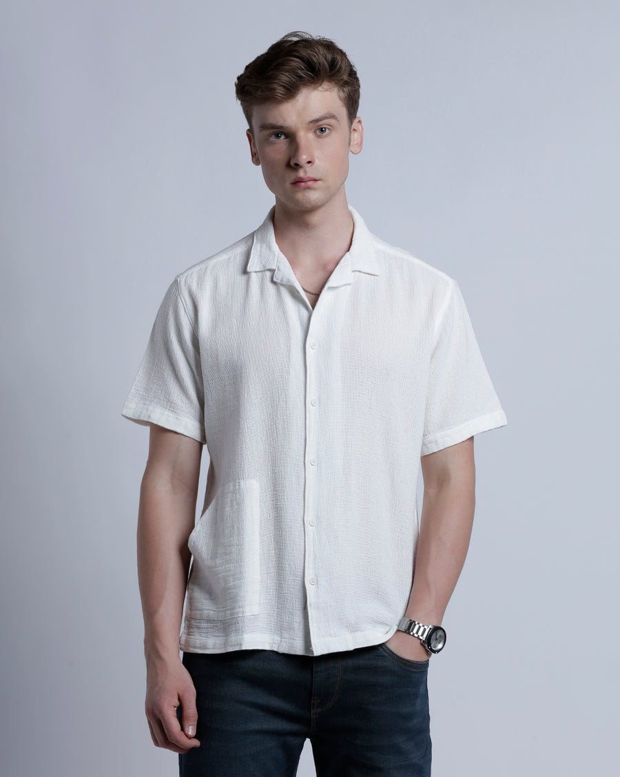 Off White Boxy Fit Shirt