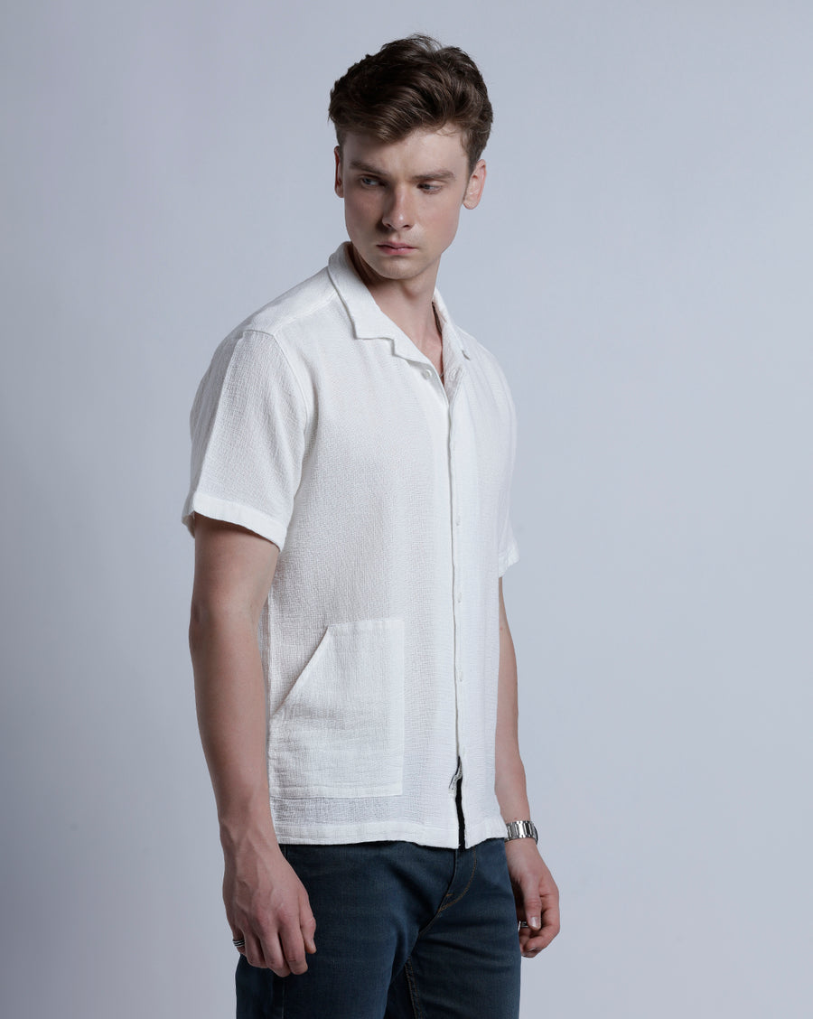 Off White Boxy Fit Shirt